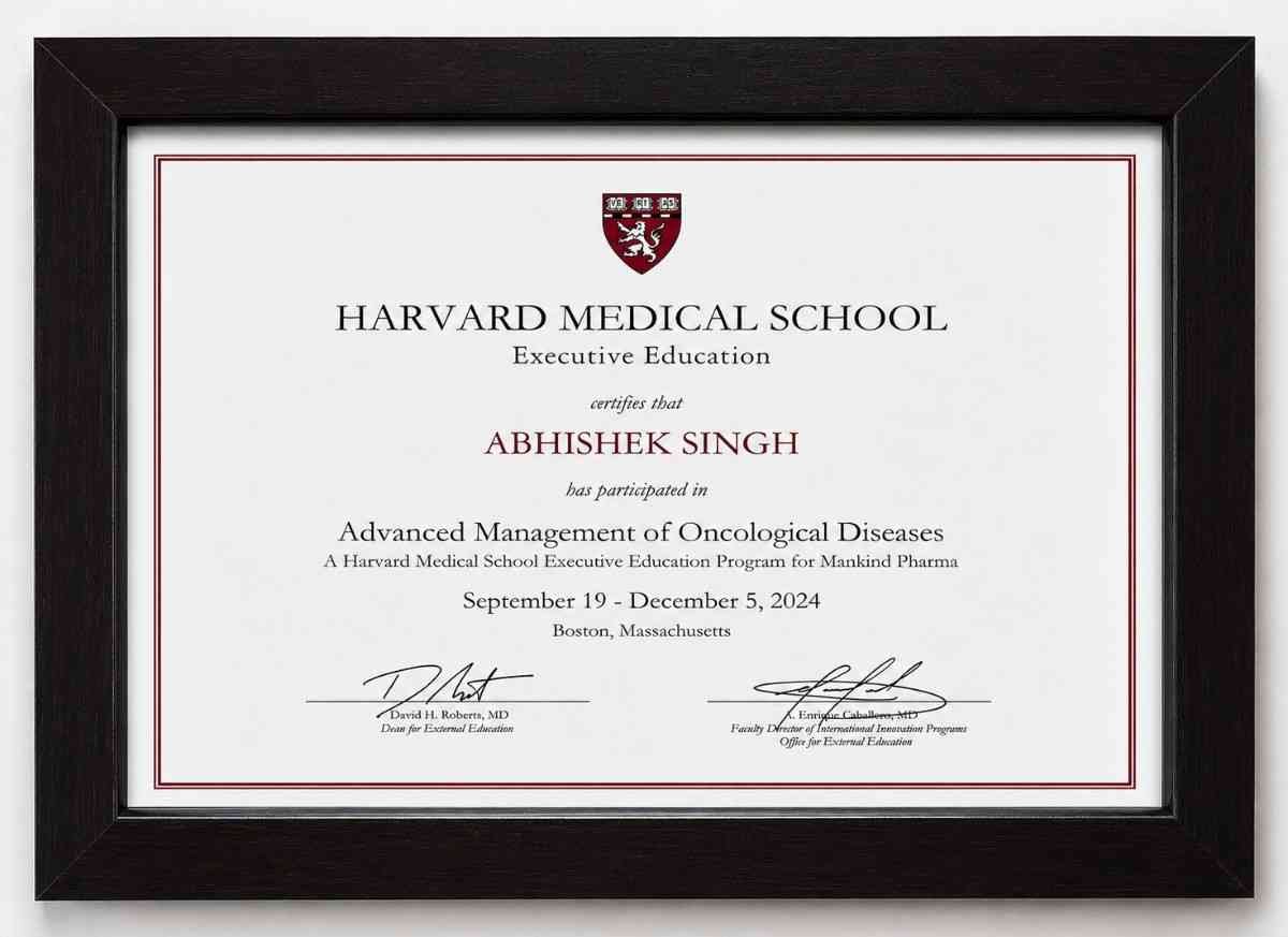 Harvard Medical School Executive Education Certificate